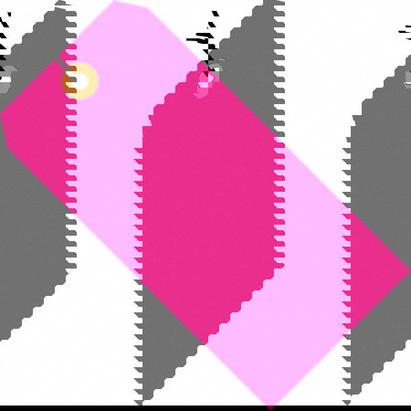 Blank Tag: 3-1/4'' High, Fluorescent Pink, Synthetic Paper